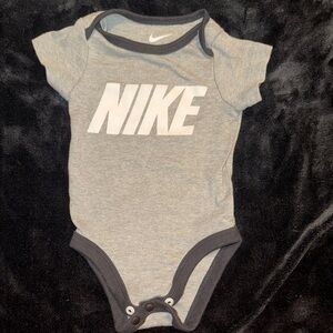 Nike Gray and Black Baby Bodysuit